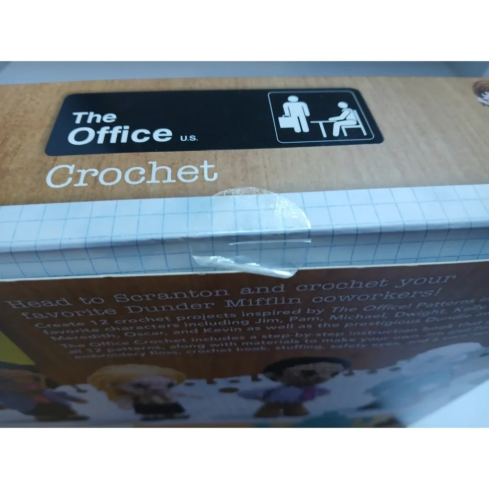 The Office Crochet‎ Kit w 12 Project Instruction Book & Yarn Open Box